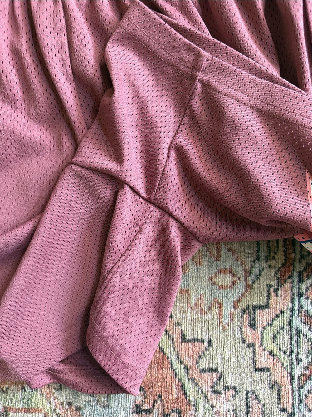 Eric Emanuel Dusty Rose Mesh Shorts with Lightning Motif - Picture 5 of 7